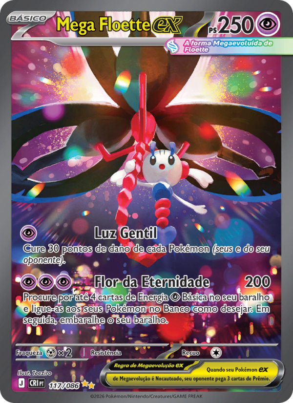 Mega Floette ex 117 — Caos Ascendente (Portuguese Pokémon TCG card)