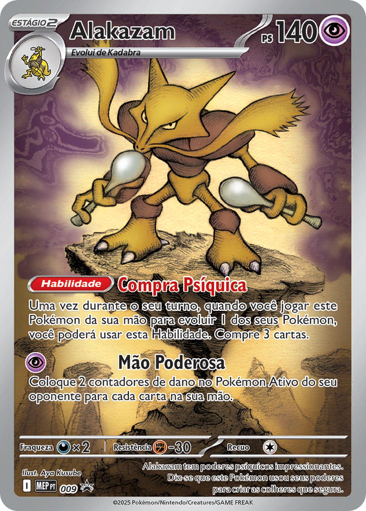 Alakazam 009 — MEP Black Star Promos (Portuguese Pokémon TCG card)
