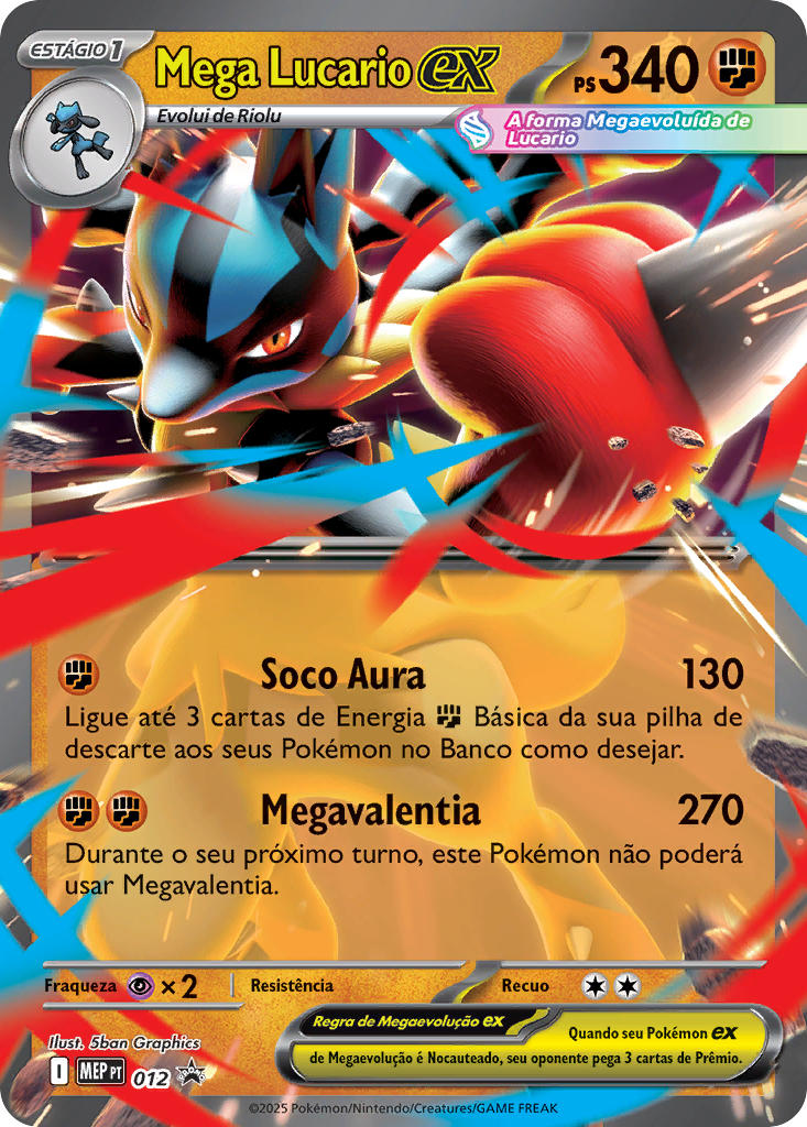 Mega Lucario ex 012 — MEP Black Star Promos (Portuguese Pokémon TCG card)