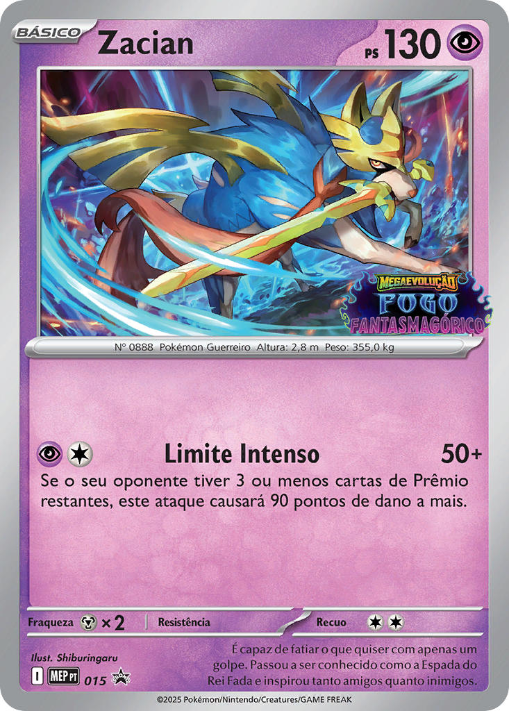 Zacian 015 — MEP Black Star Promos (Portuguese Pokémon TCG card)