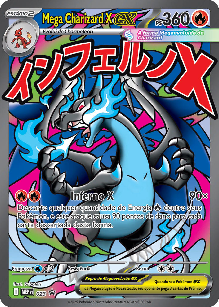Mega Charizard X ex 023 — MEP Black Star Promos (Portuguese Pokémon TCG card)