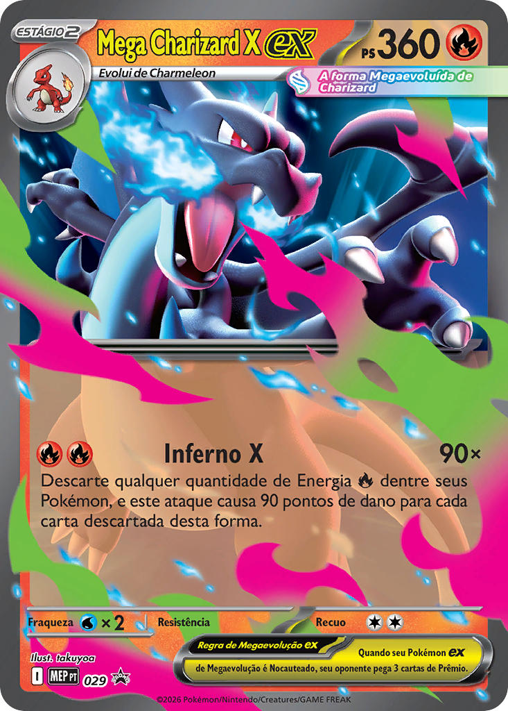 Mega Charizard X ex 029 — MEP Black Star Promos (Portuguese Pokémon TCG card)