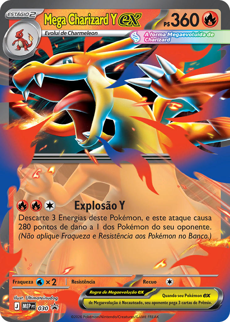 Mega Charizard Y ex 030 — MEP Black Star Promos (Portuguese Pokémon TCG card)