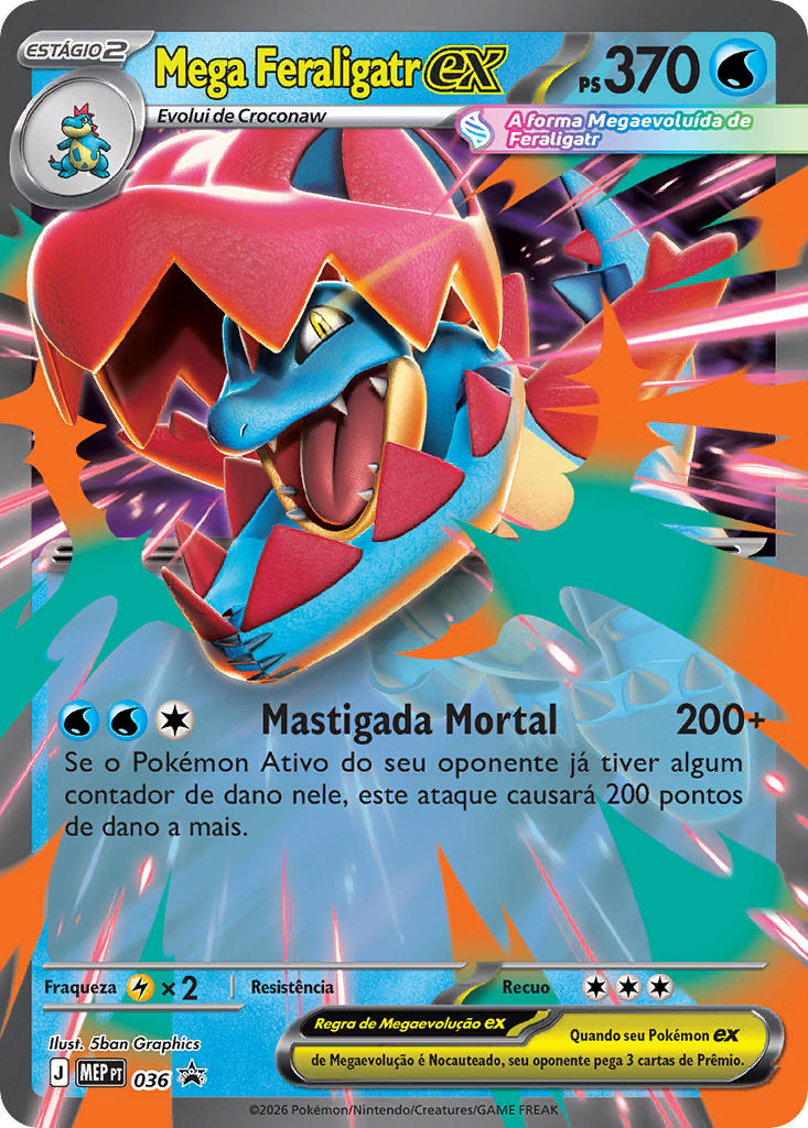 Mega Feraligatr ex 036 — MEP Black Star Promos (Portuguese Pokémon TCG card)