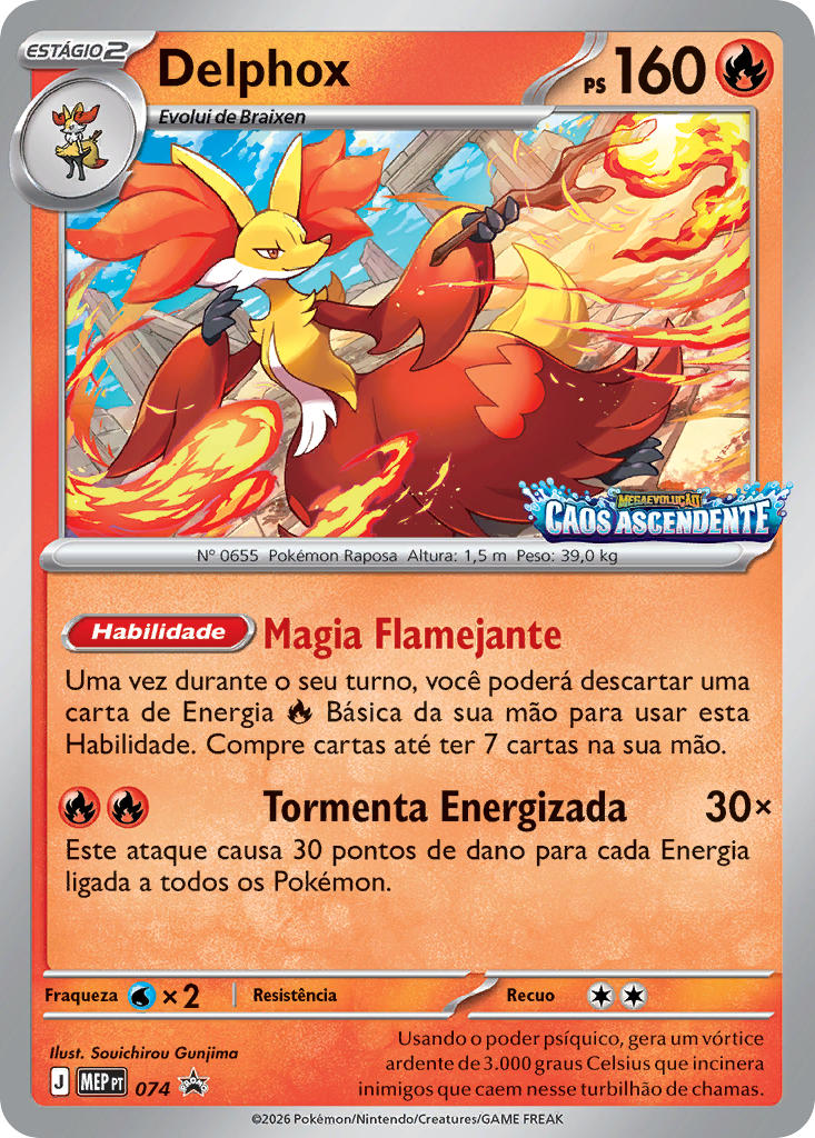Delphox 074 — MEP Black Star Promos (Portuguese Pokémon TCG card)