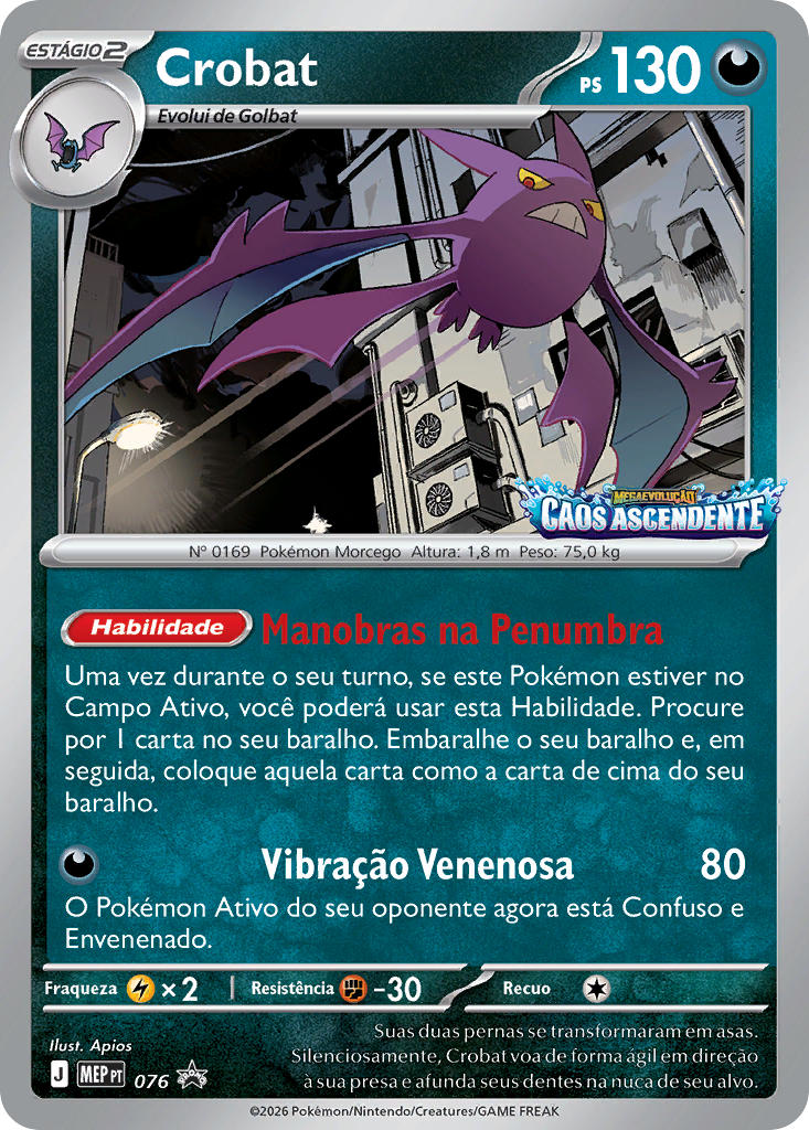 Crobat 076 — MEP Black Star Promos (Portuguese Pokémon TCG card)