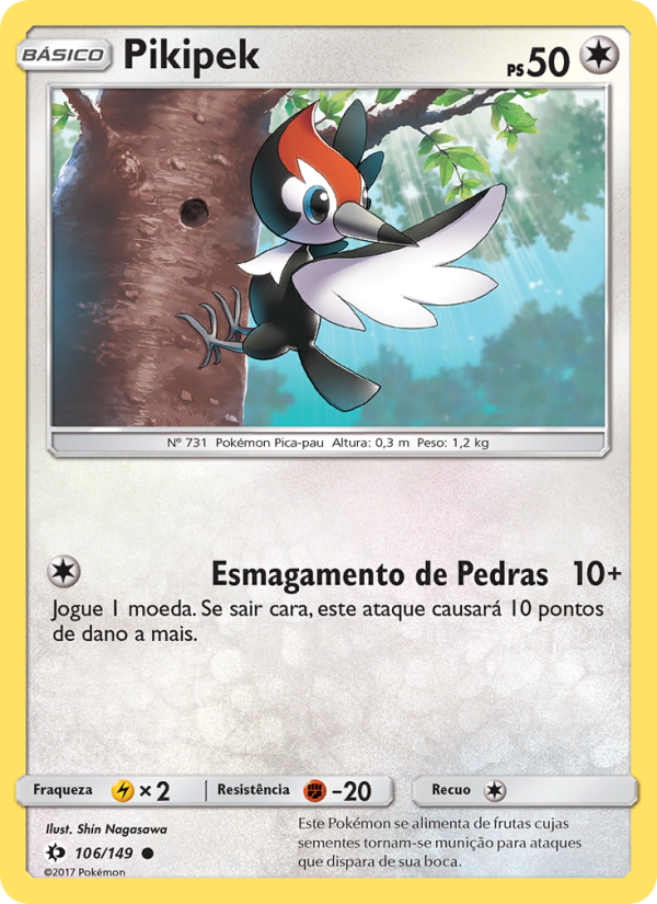 Pikipek 106 — Sol e Lua (Portuguese Pokémon TCG card)