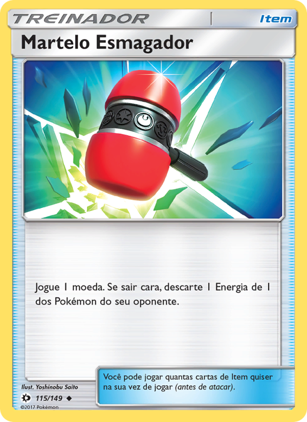 Martelo Esmagador 115 — Sol e Lua (Portuguese Pokémon TCG card)