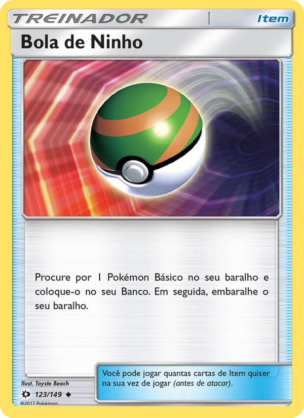 Bola de Ninho 123 — Sol e Lua (Portuguese Pokémon TCG card)