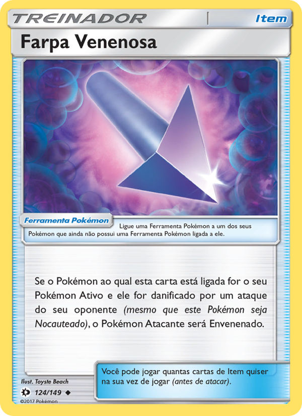 Farpa Venenosa 124 — Sol e Lua (Portuguese Pokémon TCG card)