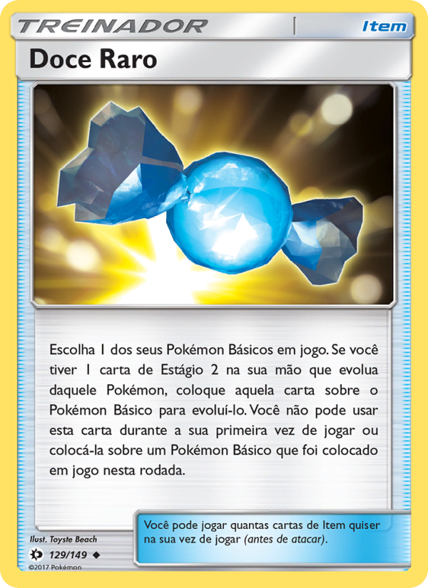 Doce Raro 129 — Sol e Lua (Portuguese Pokémon TCG card)