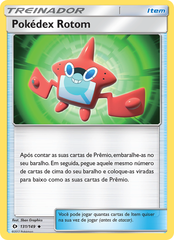 Pokédex Rotom 131 — Sol e Lua (Portuguese Pokémon TCG card)