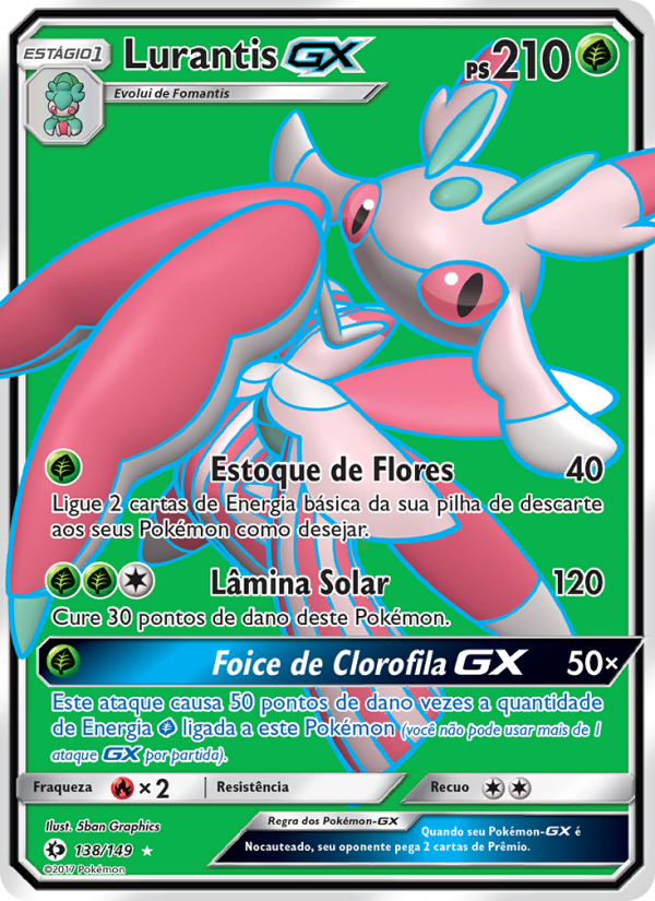 Lurantis GX 138 — Sol e Lua (Portuguese Pokémon TCG card)