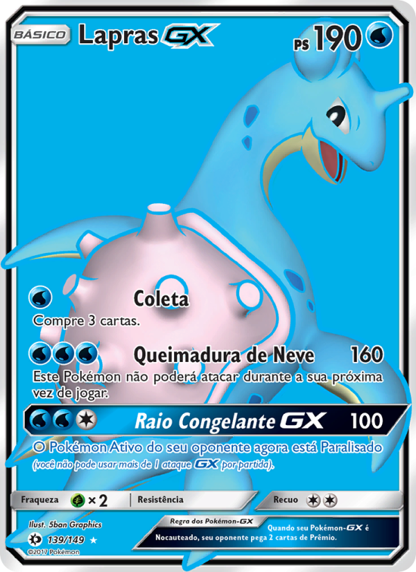 Lapras GX 139 — Sol e Lua (Portuguese Pokémon TCG card)
