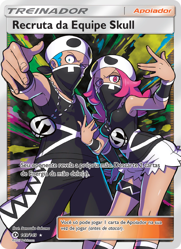 Recruta da Equipe Skull 149 — Sol e Lua (Portuguese Pokémon TCG card)
