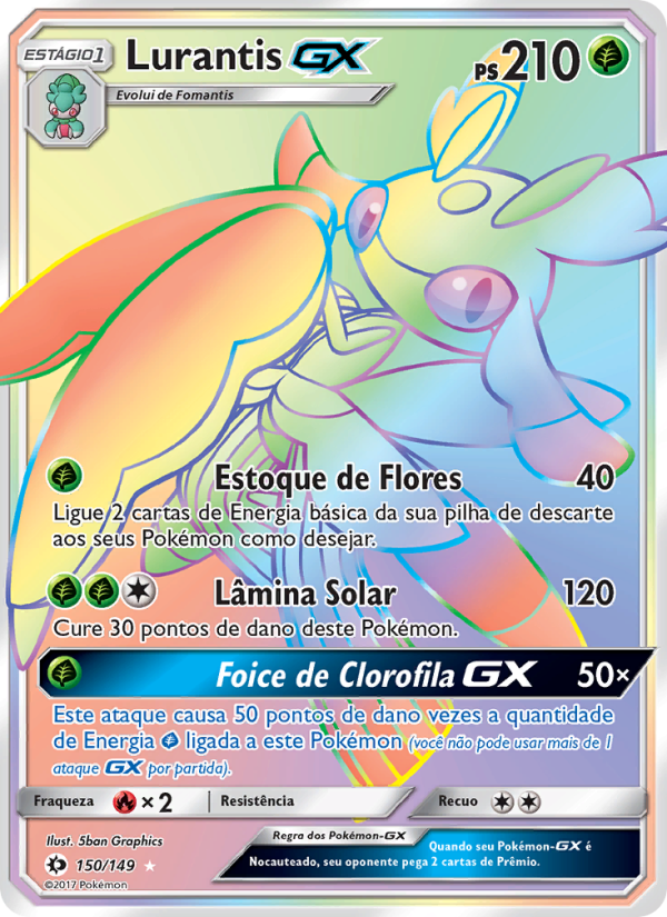 Lurantis GX 150 — Sol e Lua (Portuguese Pokémon TCG card)