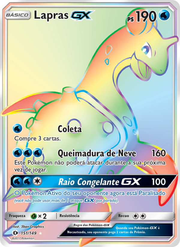 Lapras GX 151 — Sol e Lua (Portuguese Pokémon TCG card)