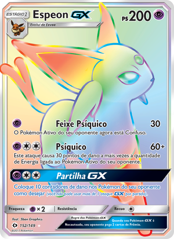 Espeon GX 152 — Sol e Lua (Portuguese Pokémon TCG card)