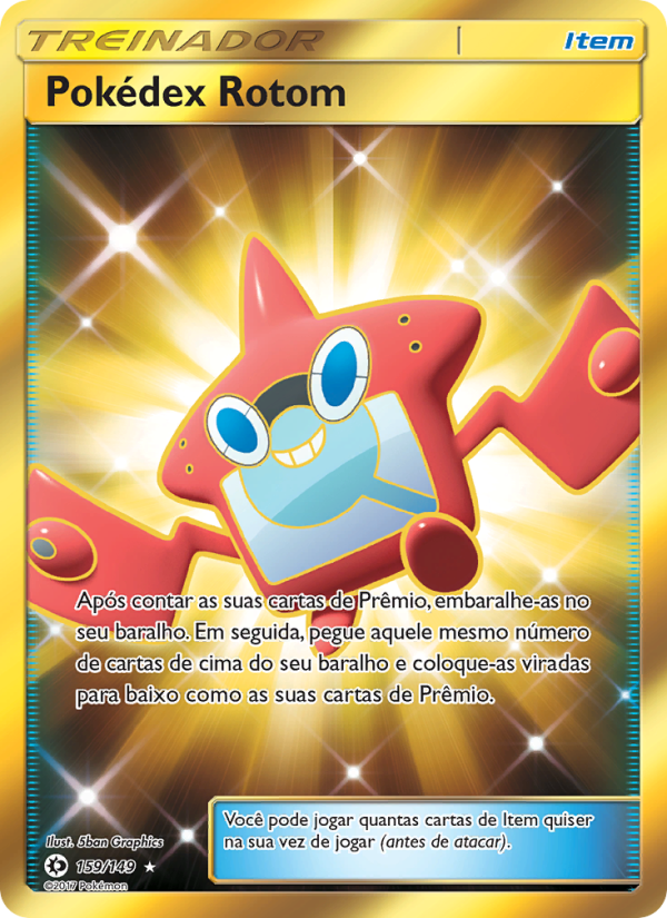 Pokédex Rotom 159 — Sol e Lua (Portuguese Pokémon TCG card)