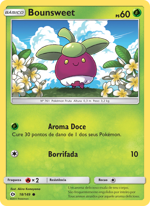 Bounsweet 18 — Sol e Lua (Portuguese Pokémon TCG card)