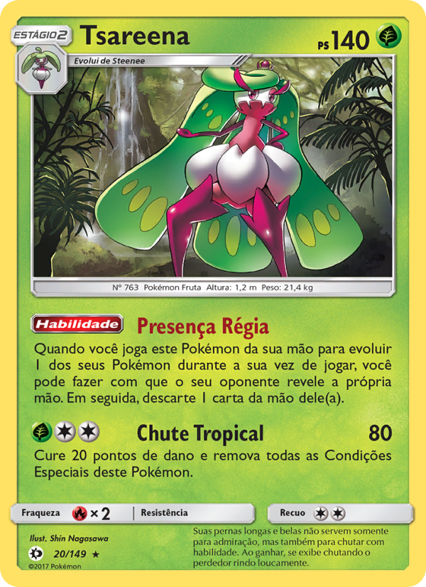 Tsareena 20 — Sol e Lua (Portuguese Pokémon TCG card)