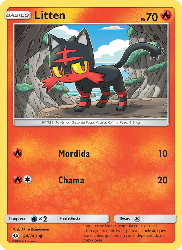 Litten 24 — Sol e Lua (Portuguese Pokémon TCG card)