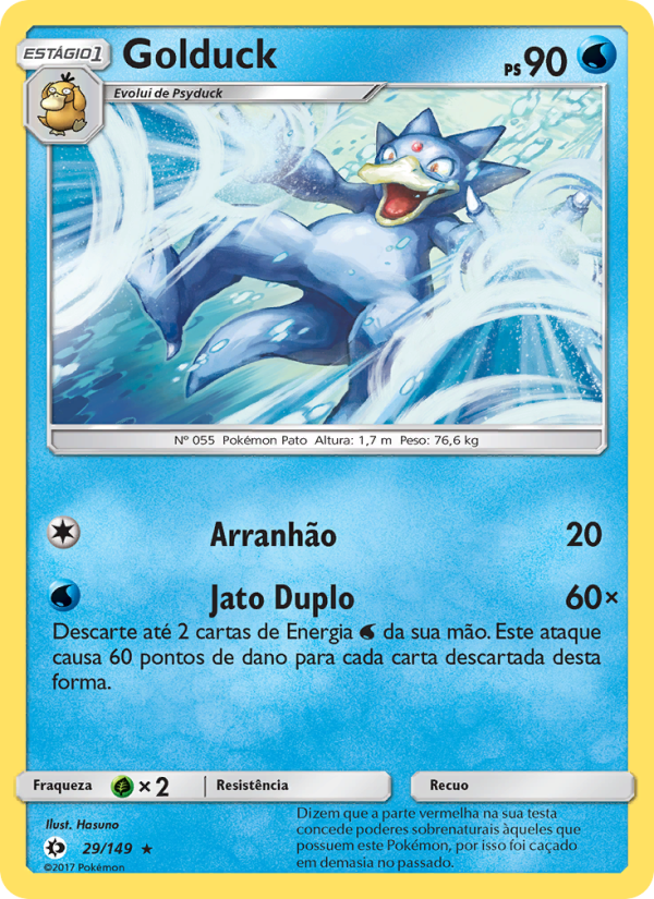 Golduck 29 — Sol e Lua (Portuguese Pokémon TCG card)