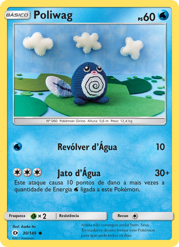 Poliwag 30 — Sol e Lua (Portuguese Pokémon TCG card)