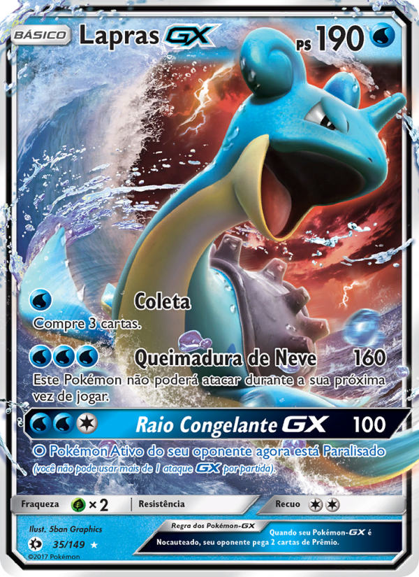 Lapras GX 35 — Sol e Lua (Portuguese Pokémon TCG card)