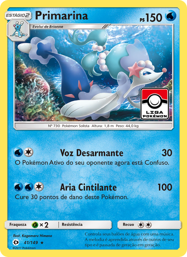 Primarina 41 — Sol e Lua (Portuguese Pokémon TCG card)