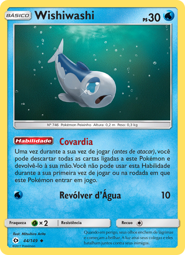Wishiwashi 44 — Sol e Lua (Portuguese Pokémon TCG card)