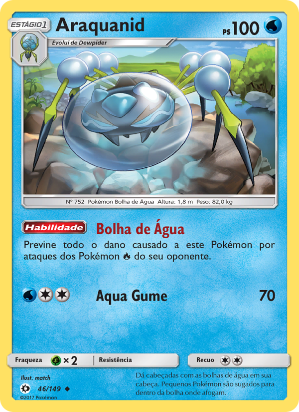 Araquanid 46 — Sol e Lua (Portuguese Pokémon TCG card)