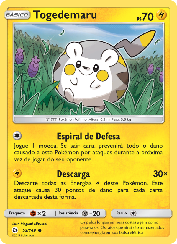 Togedemaru 53 — Sol e Lua (Portuguese Pokémon TCG card)