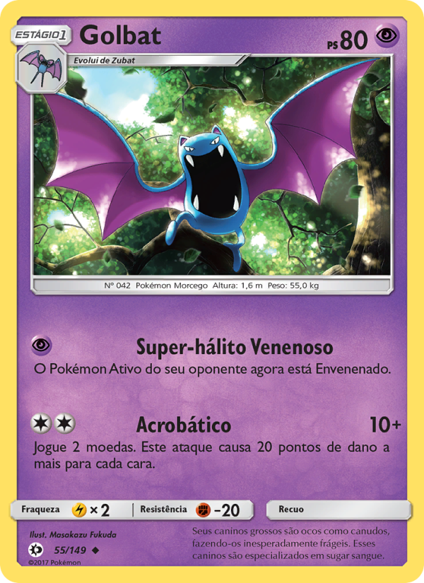 Golbat 55 — Sol e Lua (Portuguese Pokémon TCG card)