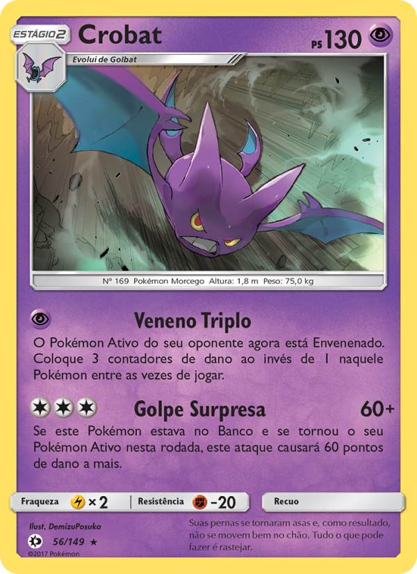 Crobat 56 — Sol e Lua (Portuguese Pokémon TCG card)