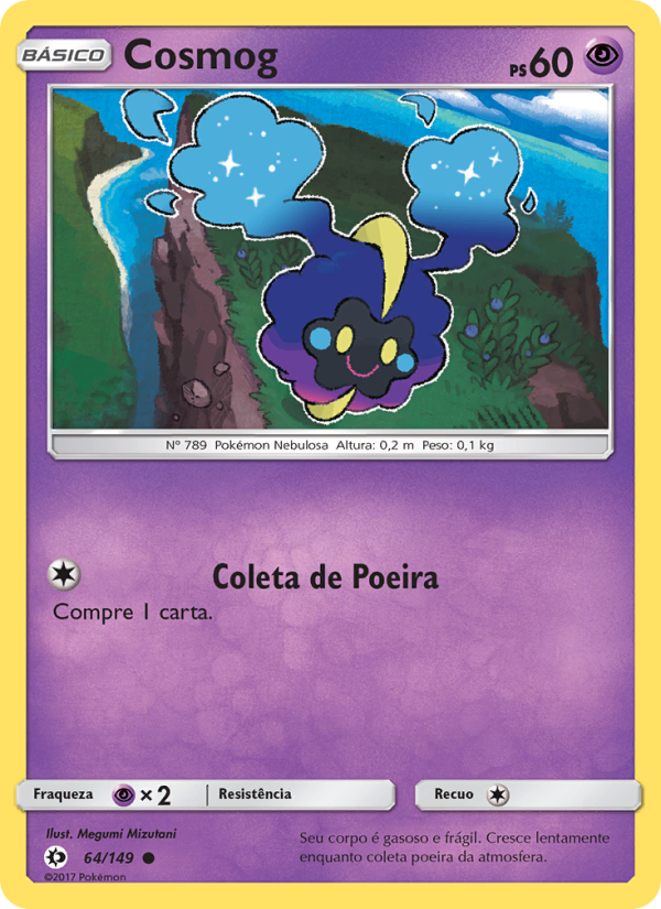 Cosmog 64 — Sol e Lua (Portuguese Pokémon TCG card)