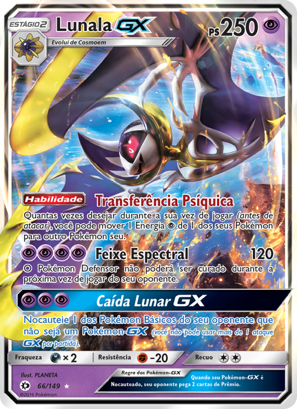 Lunala GX 66 — Sol e Lua (Portuguese Pokémon TCG card)