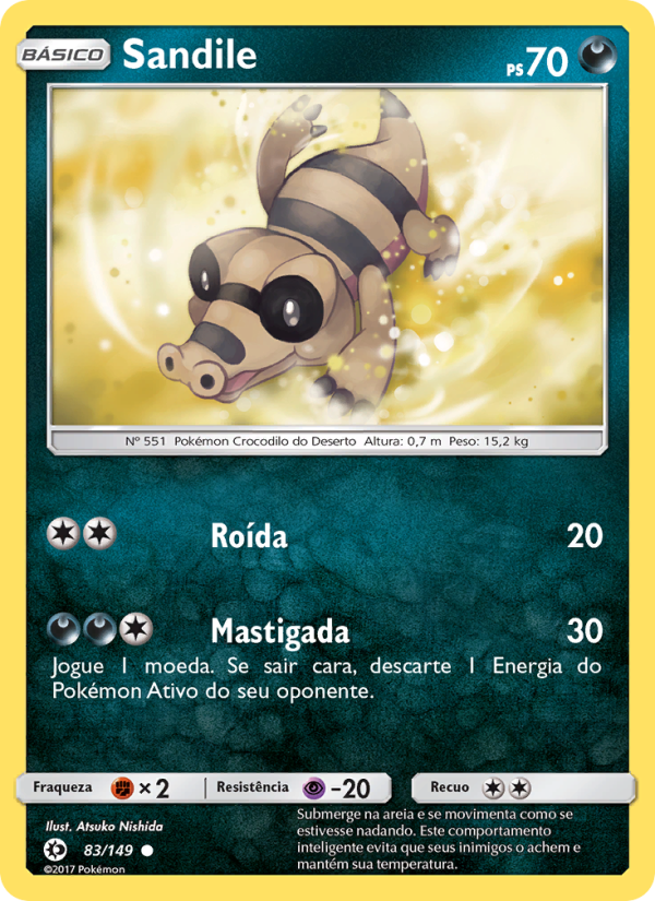 Sandile 83 — Sol e Lua (Portuguese Pokémon TCG card)