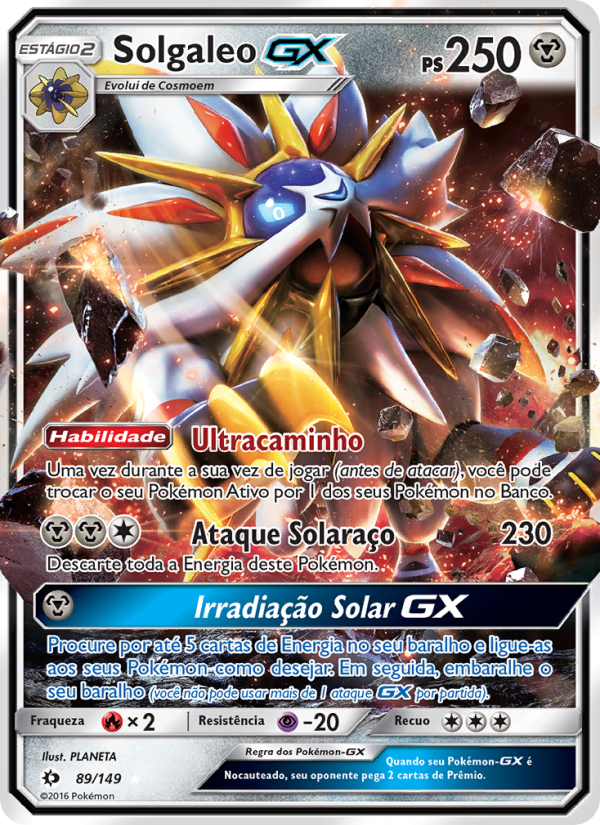 Solgaleo GX 89 — Sol e Lua (Portuguese Pokémon TCG card)
