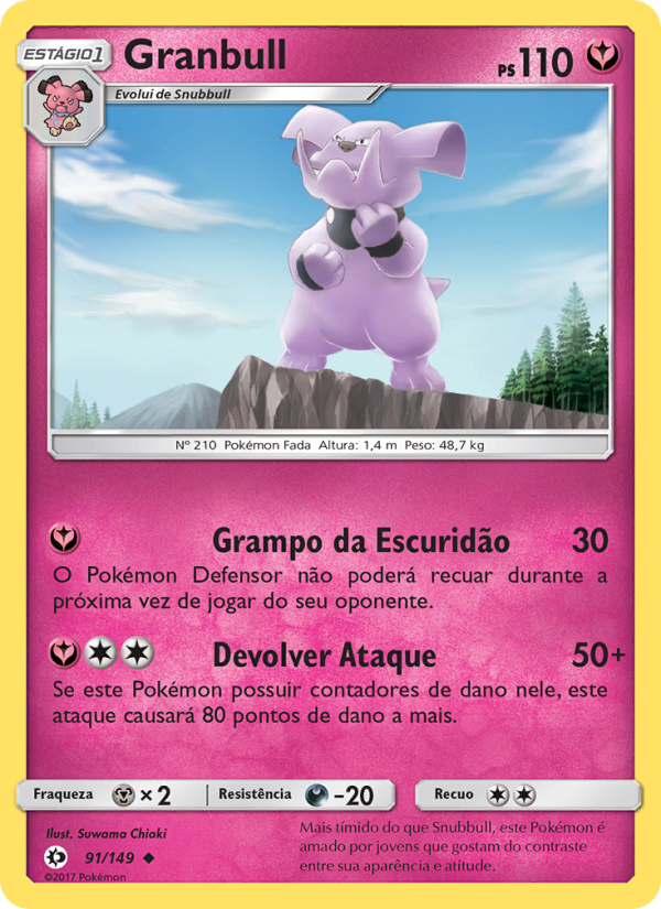 Granbull 91 — Sol e Lua (Portuguese Pokémon TCG card)
