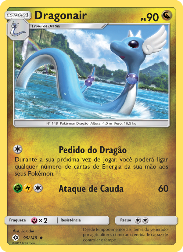Dragonair 95 — Sol e Lua (Portuguese Pokémon TCG card)