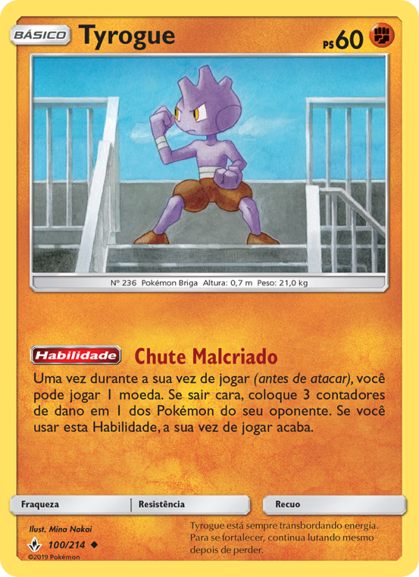Tyrogue 100 — Elos Inquebráveis (Portuguese Pokémon TCG card)