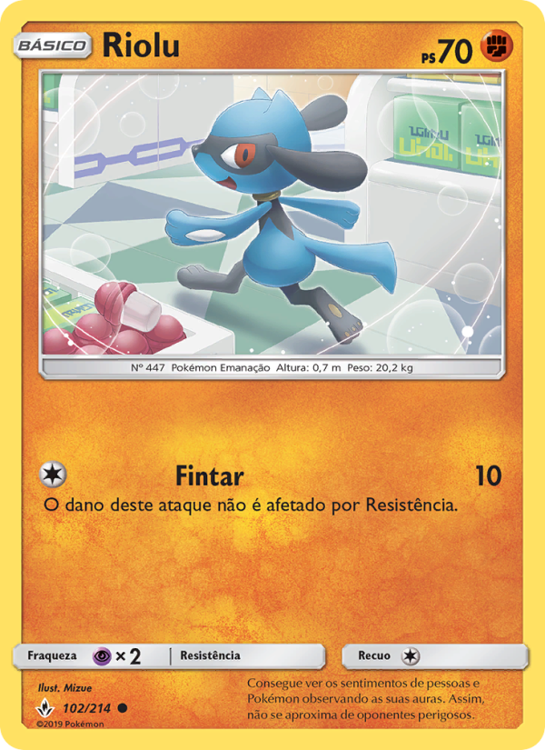 Riolu 102 — Elos Inquebráveis (Portuguese Pokémon TCG card)