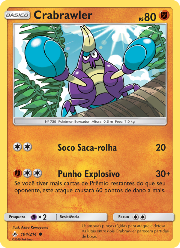 Crabrawler 104 — Elos Inquebráveis (Portuguese Pokémon TCG card)