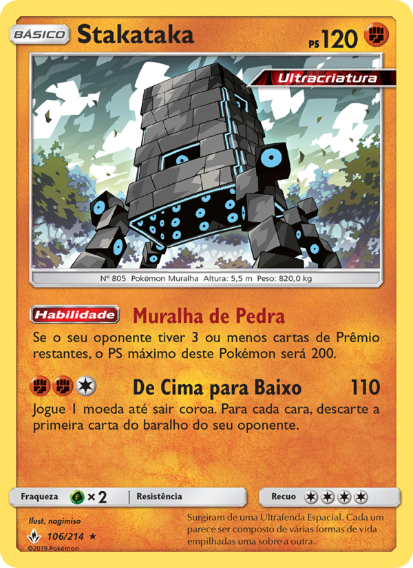 Stakataka 106 — Elos Inquebráveis (Portuguese Pokémon TCG card)