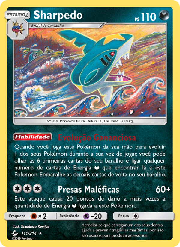 Sharpedo 111 — Elos Inquebráveis (Portuguese Pokémon TCG card)
