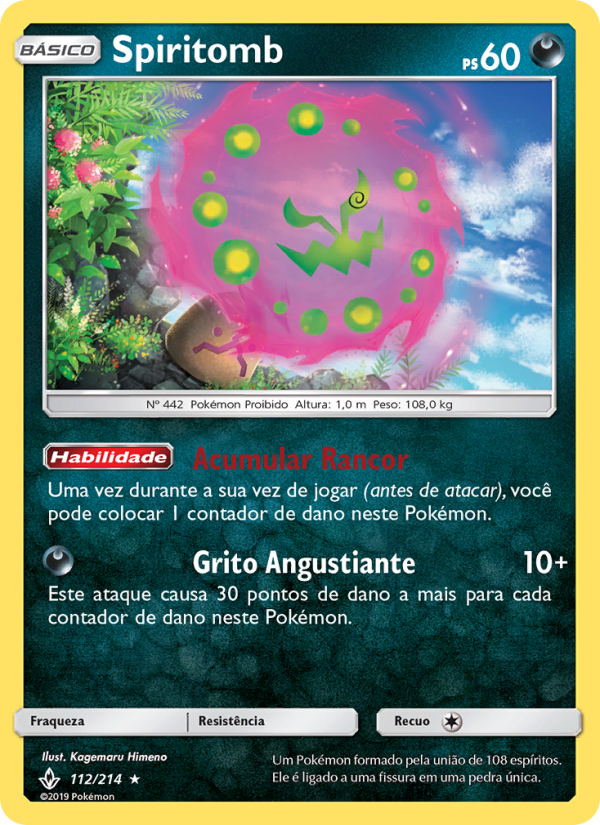Spiritomb 112 — Elos Inquebráveis (Portuguese Pokémon TCG card)