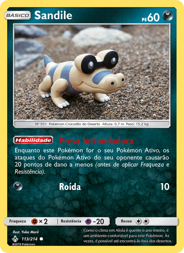 Sandile 113 — Elos Inquebráveis (Portuguese Pokémon TCG card)