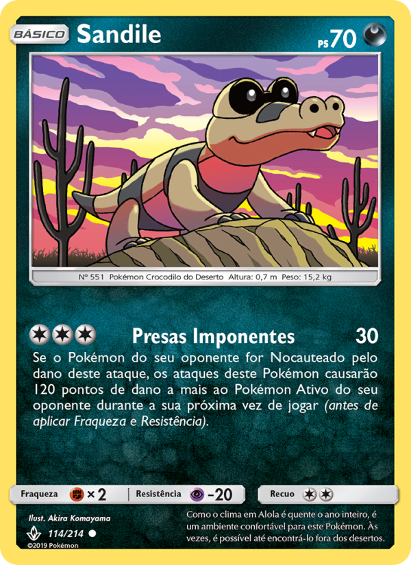 Sandile 114 — Unbroken Bonds (Portuguese Pokémon TCG card)