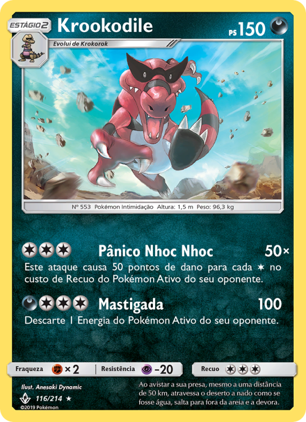 Krookodile 116 — Unbroken Bonds (Portuguese Pokémon TCG card)